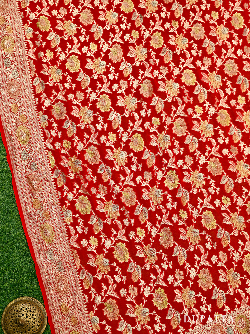 Red Rangkat Khaddi Georgette Handloom Banarasi Suit