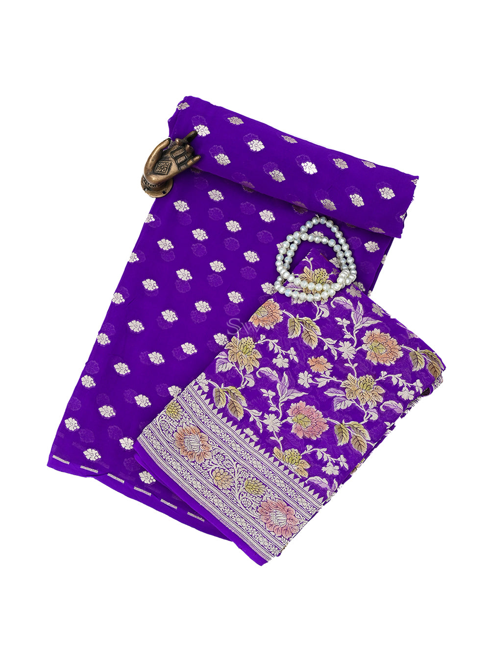 Purple Rangkat Khaddi Georgette Handloom Banarasi Suit