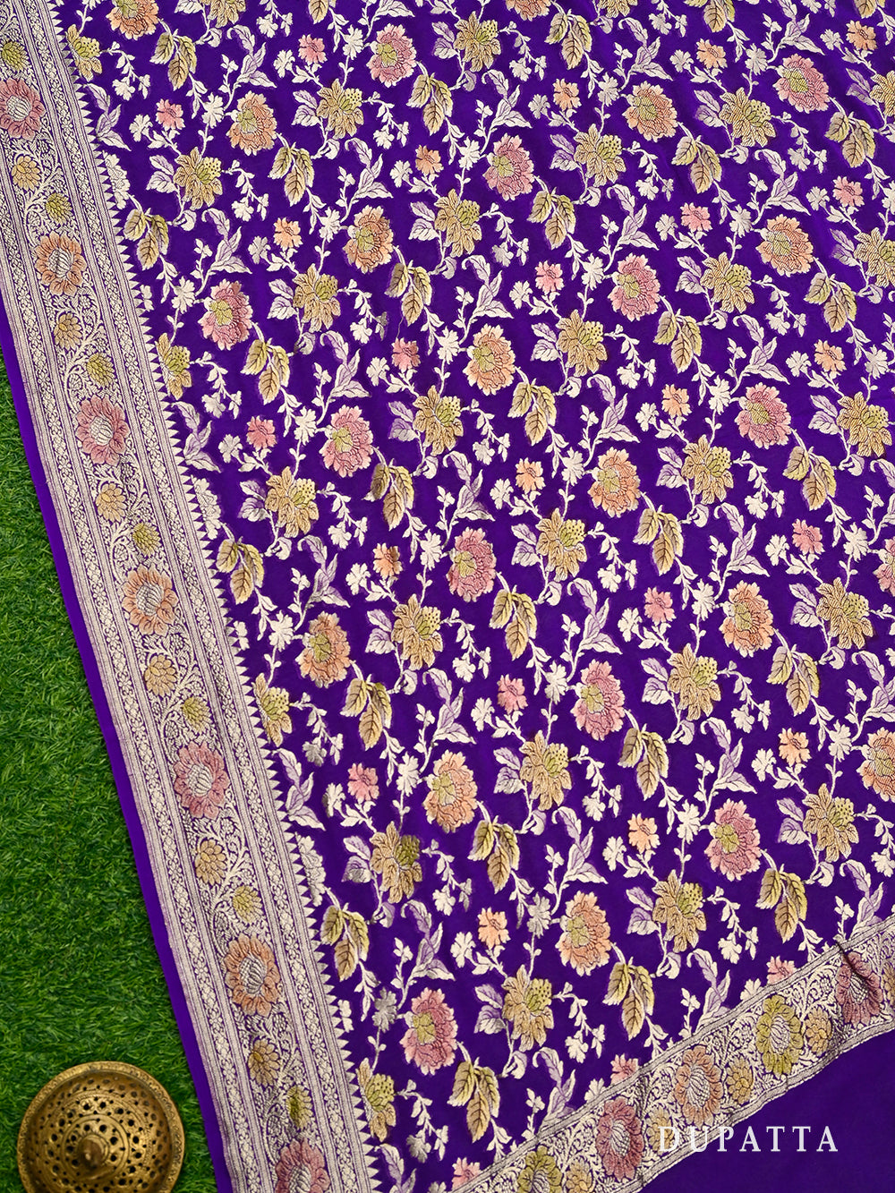 Purple Rangkat Khaddi Georgette Handloom Banarasi Suit