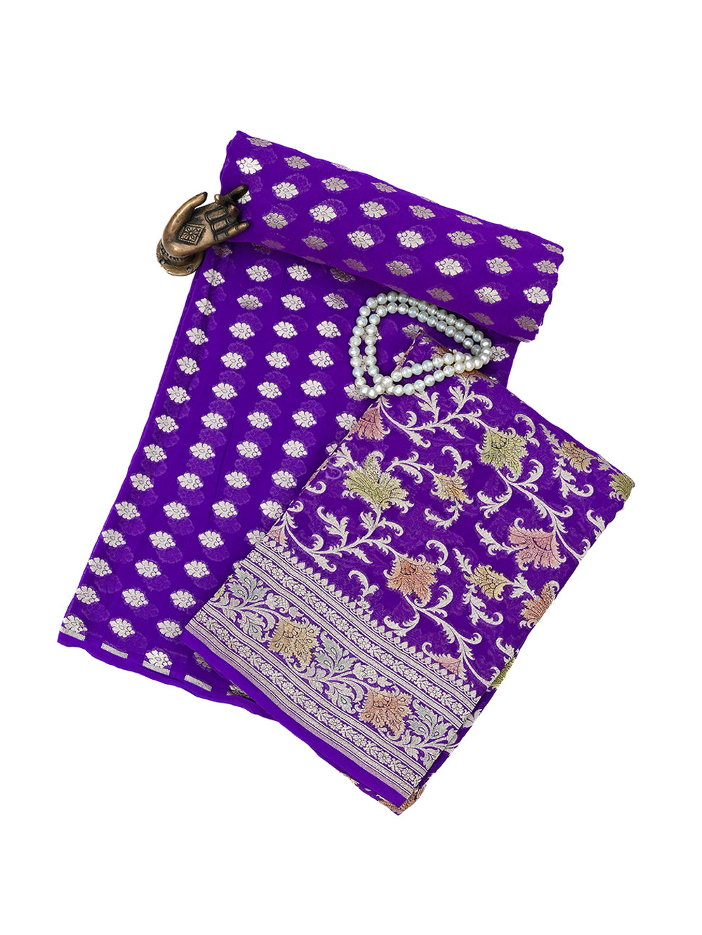 Purple Rangkat Khaddi Georgette Handloom Banarasi Suit