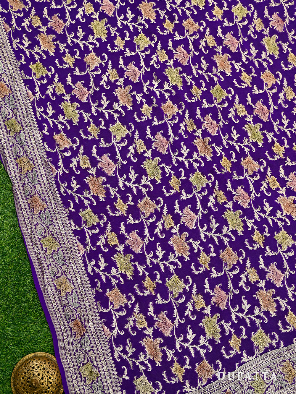 Purple Rangkat Khaddi Georgette Handloom Banarasi Suit