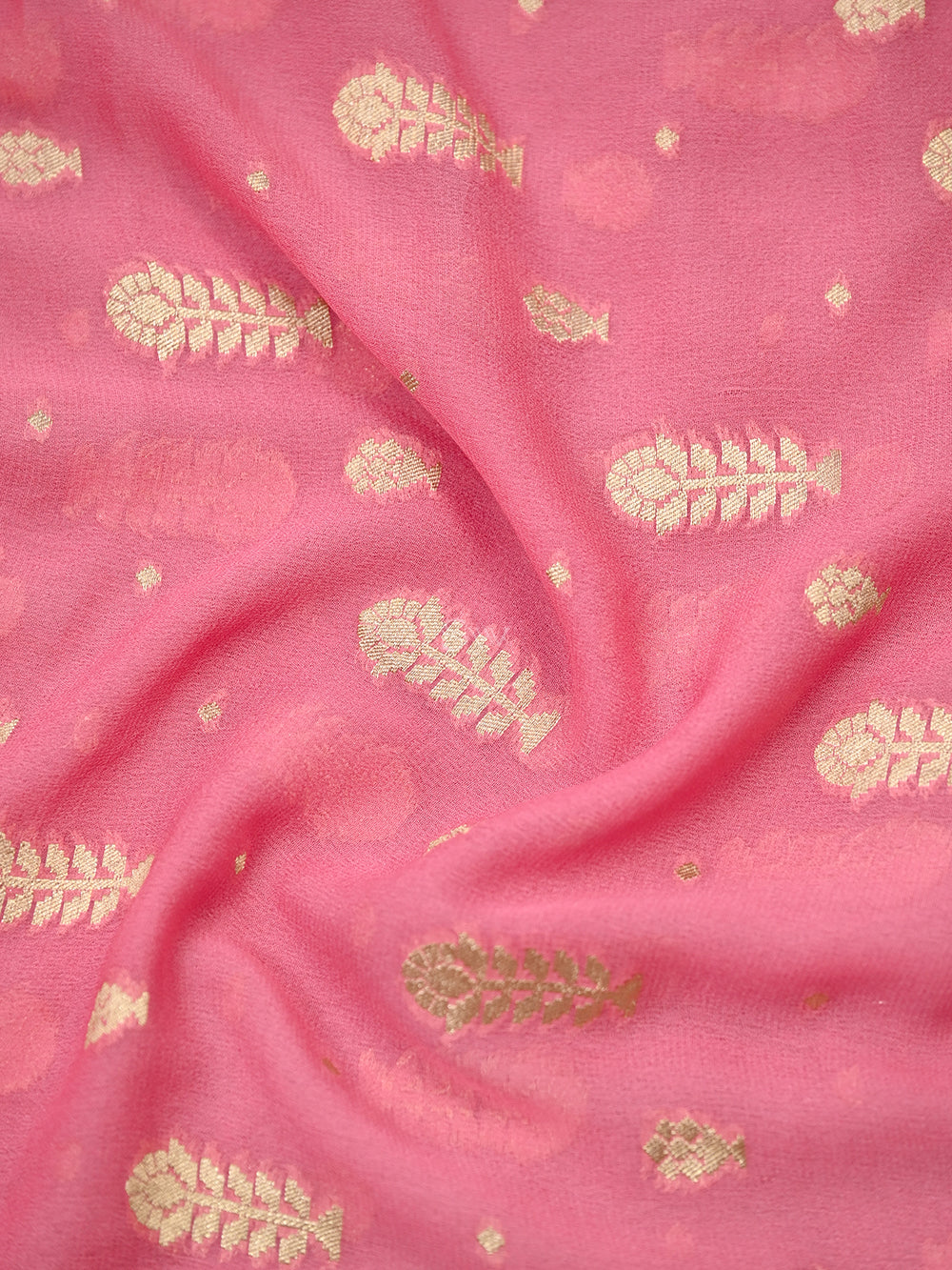 Pastel Pink Rangkat Khaddi Georgette Handloom Banarasi Suit