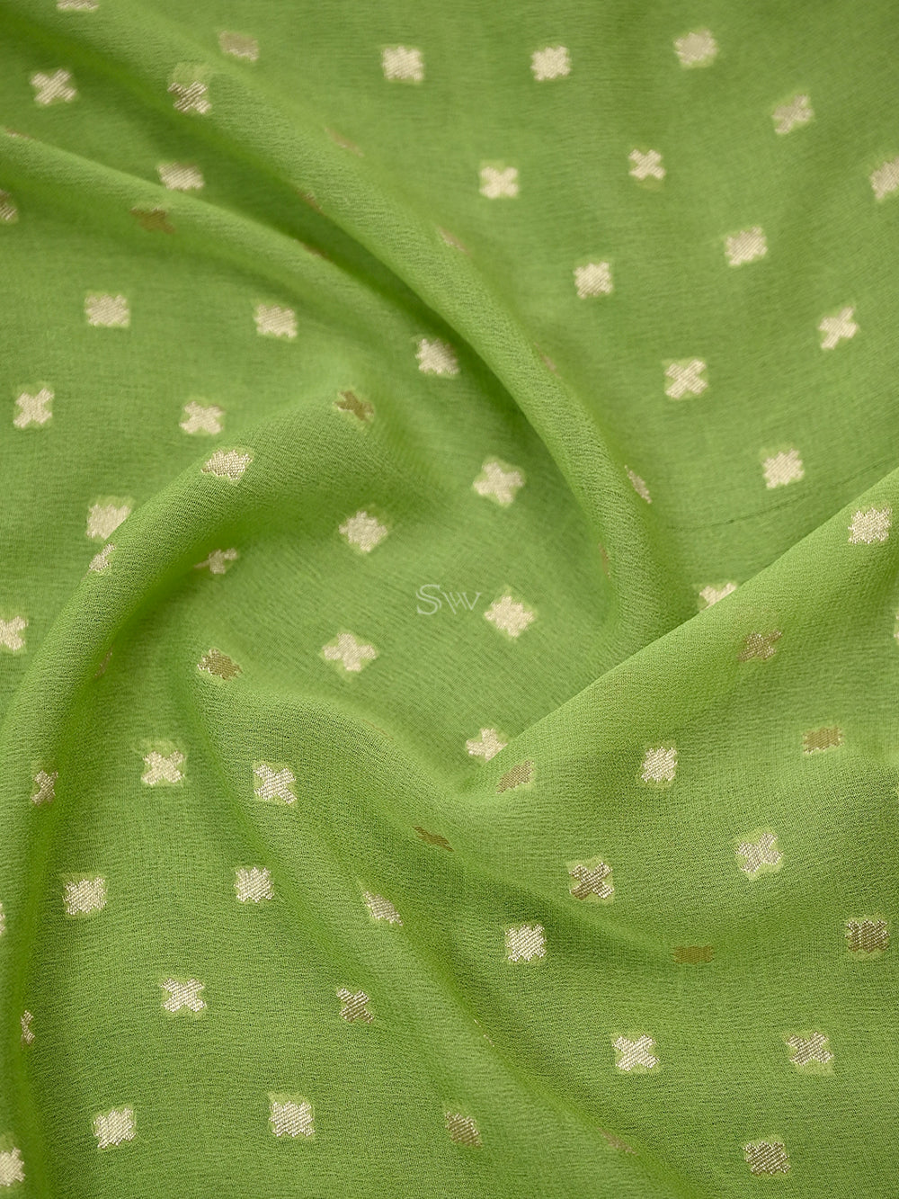 Pista Green Rangkat Khaddi Georgette Handloom Banarasi Suit