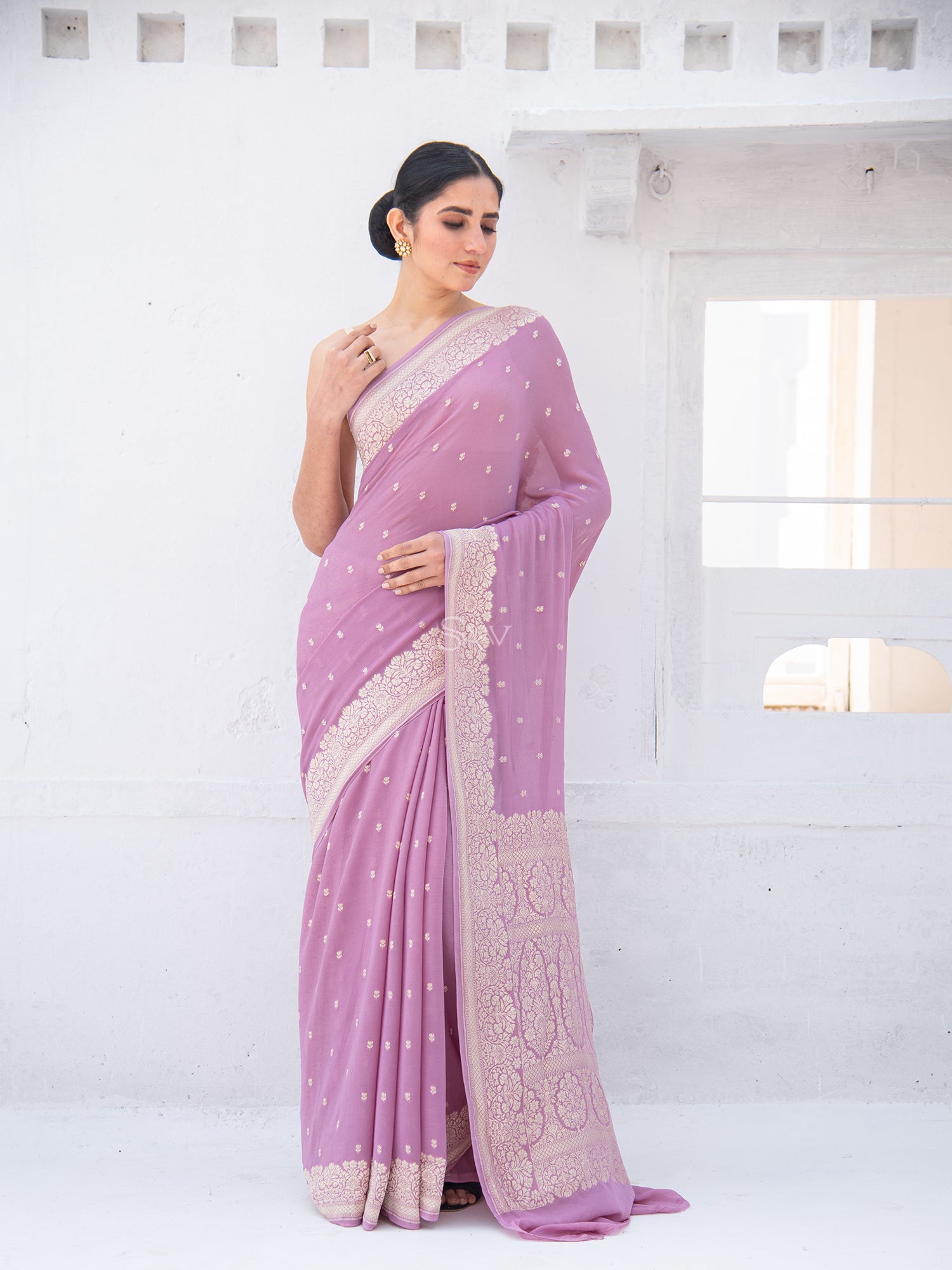 Buy Pure Banarasi Georgette Sarees Online at Best price Tagged