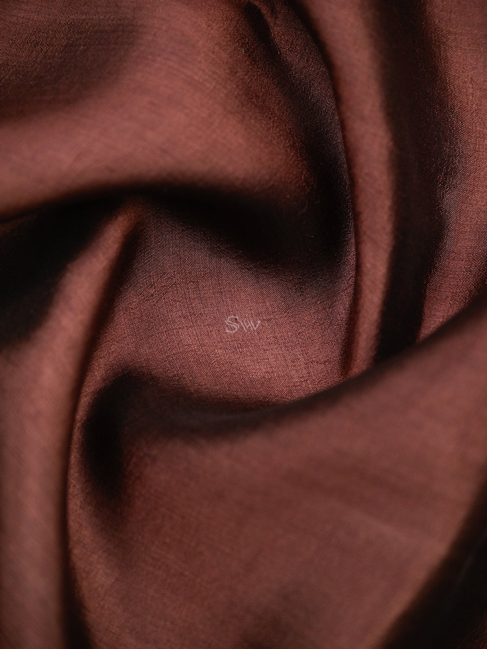 Brown Plain Silk Handloom Saree