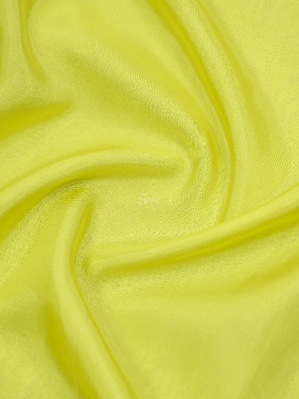 Lime Yellow Plain Silk Handloom Saree