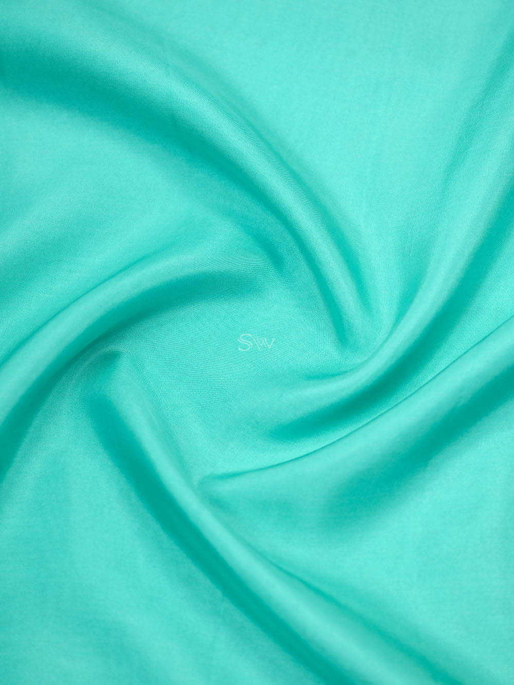 Turquoise Blue Plain Silk Handloom Saree - Sacred Weaves