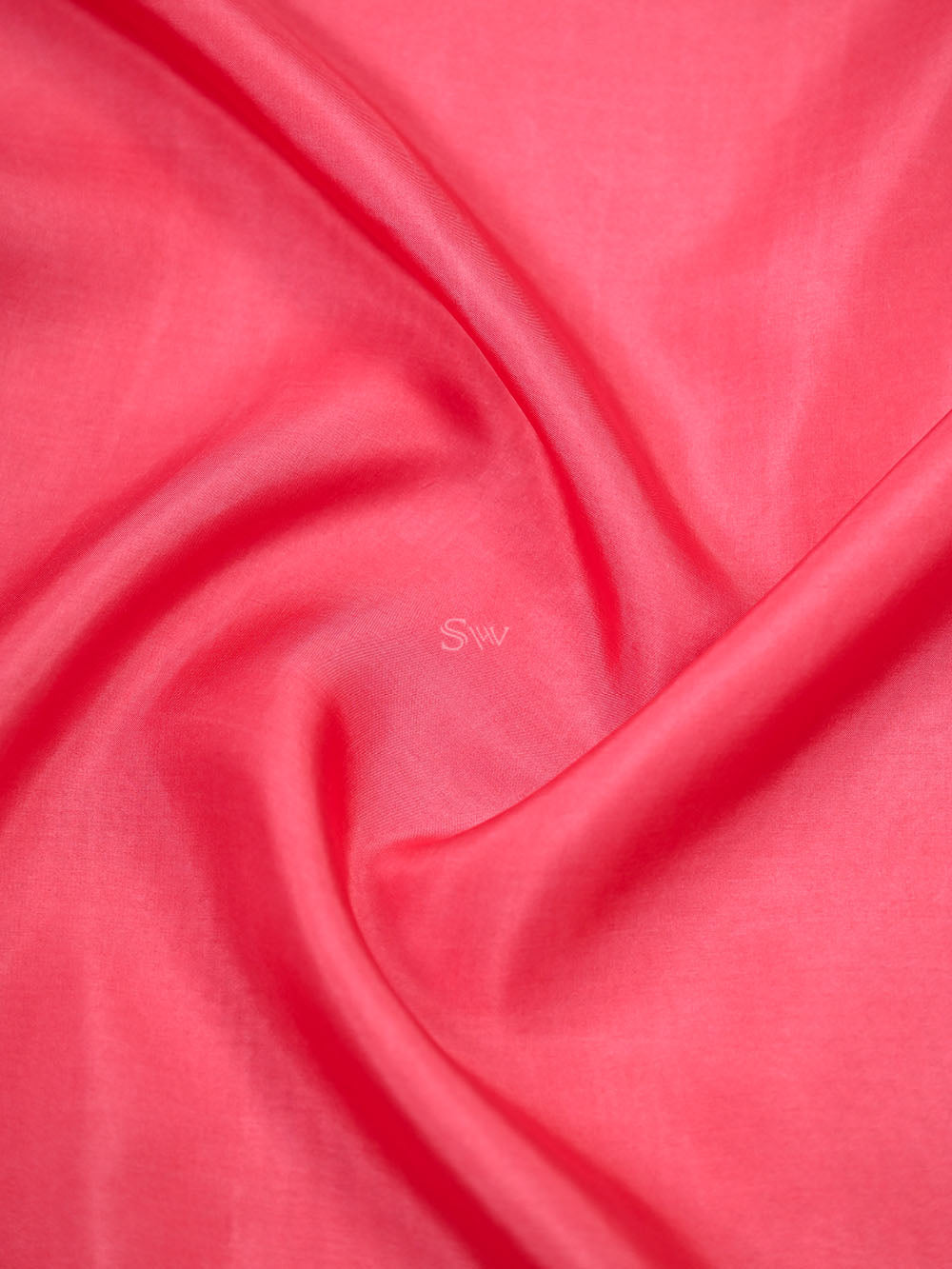 Coral Pink Plain Silk Handloom Saree - Sacred Weaves