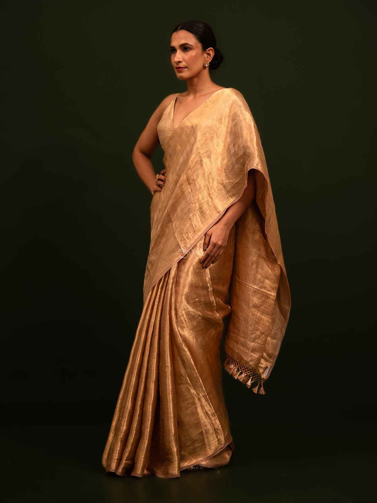 Pastel Pink Tissue Brocade Handloom Banarasi Saree - Sacred Weaves