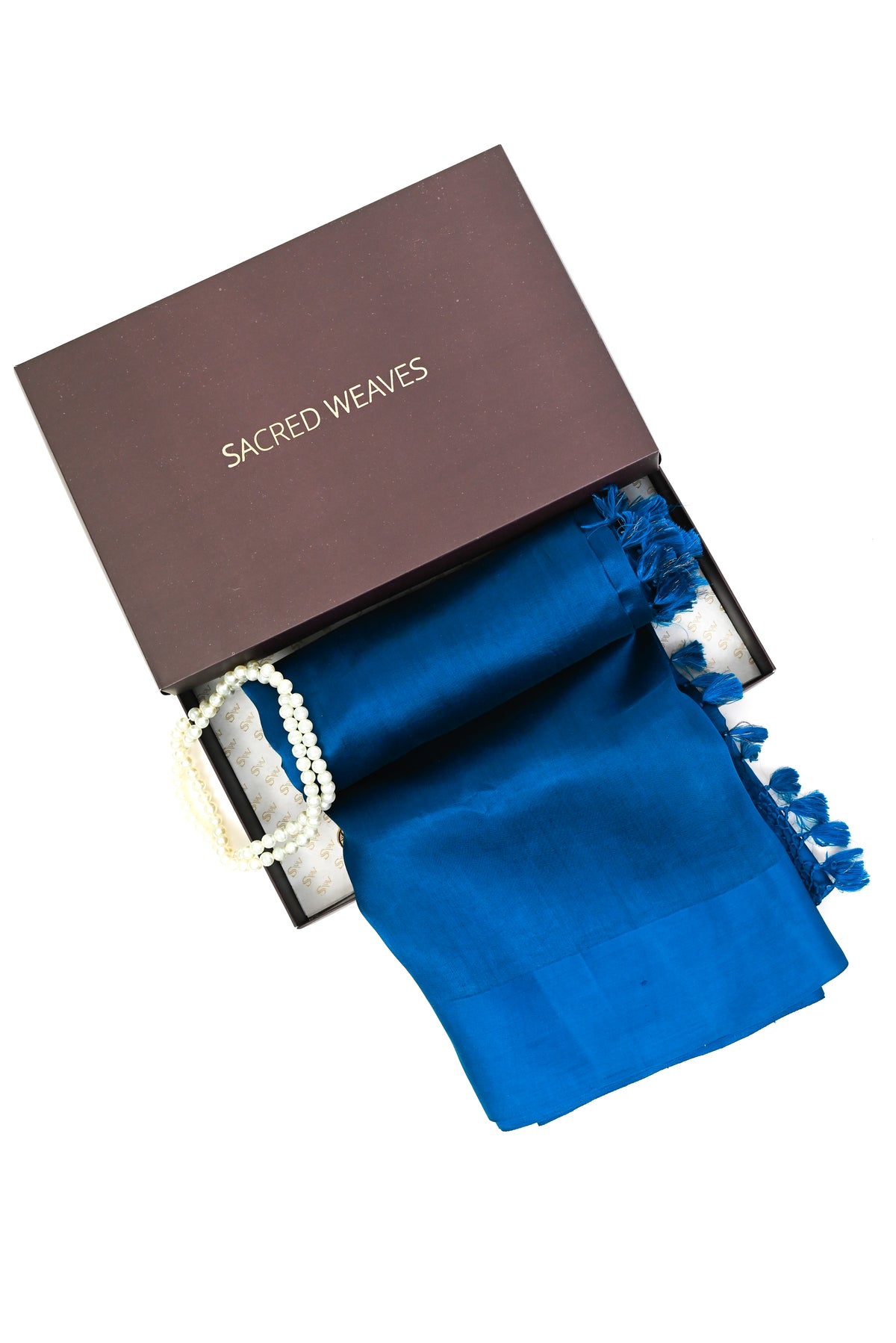 Midnight Blue Plain Silk Handloom Saree - Sacred Weaves