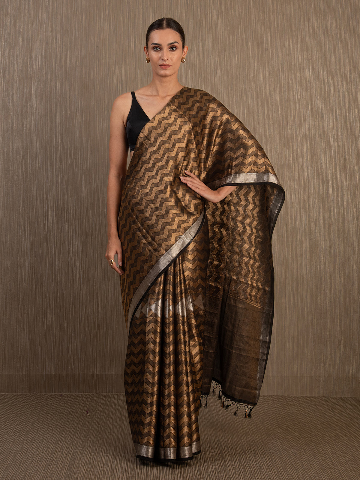 Black Tissue Brocade Handloom Banarasi Saree