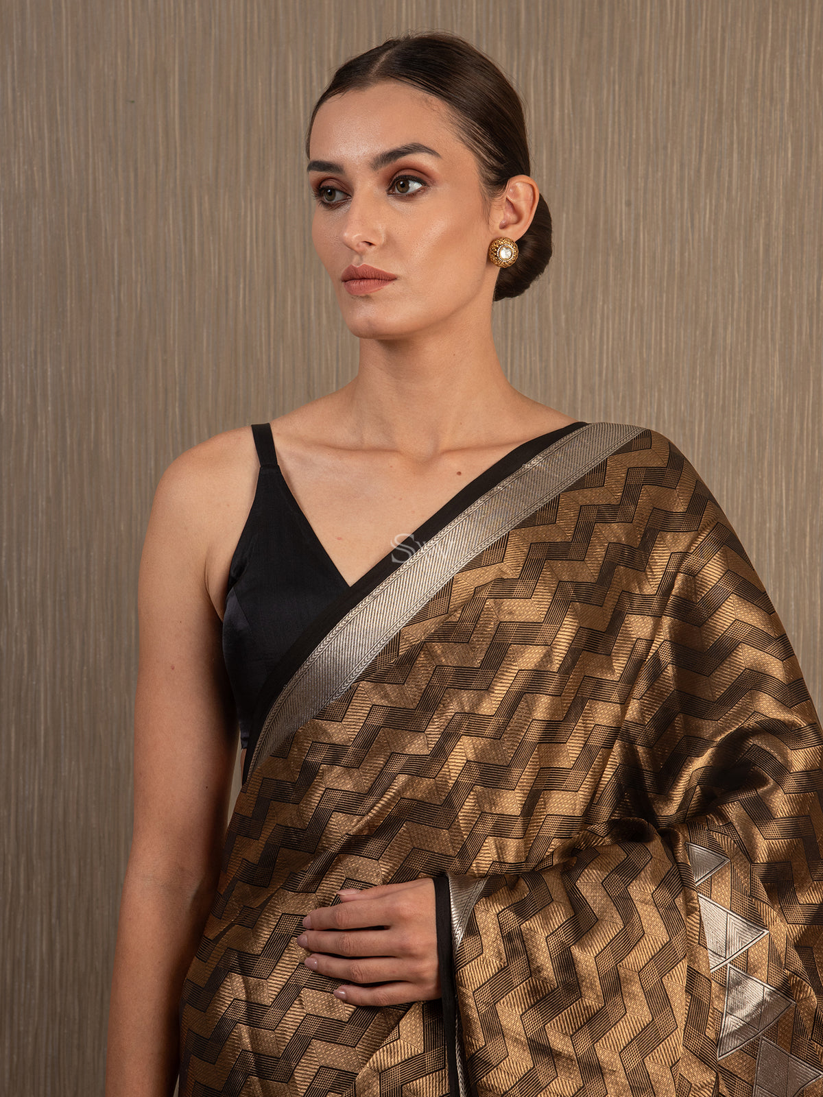 Black Tissue Brocade Handloom Banarasi Saree