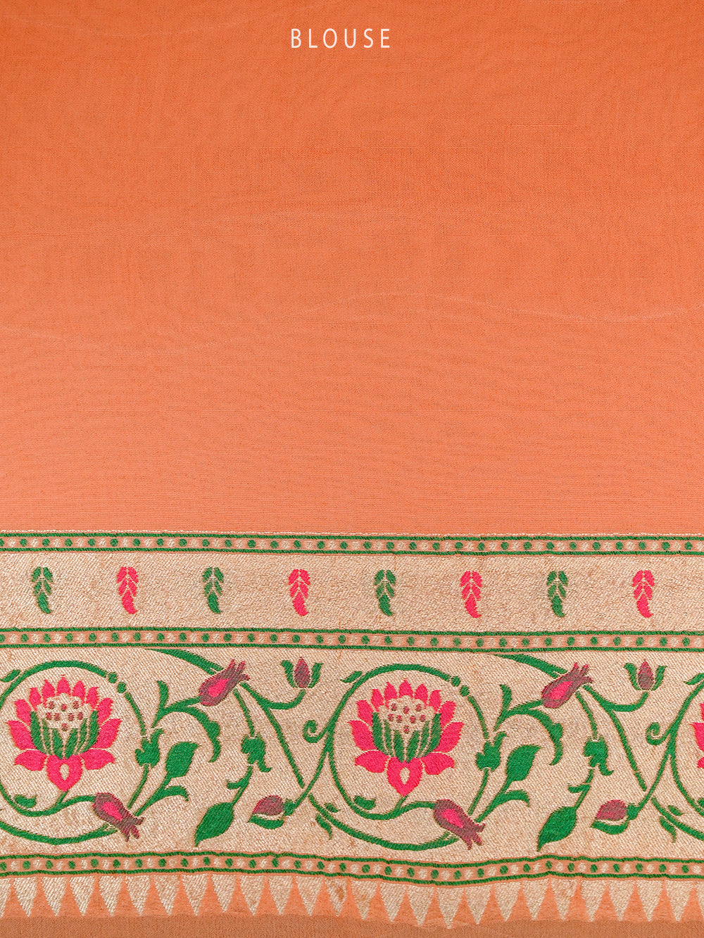 Peach Pink Paithani Rangkat Khaddi Georgette Handloom Banarasi Saree - Sacred Weaves