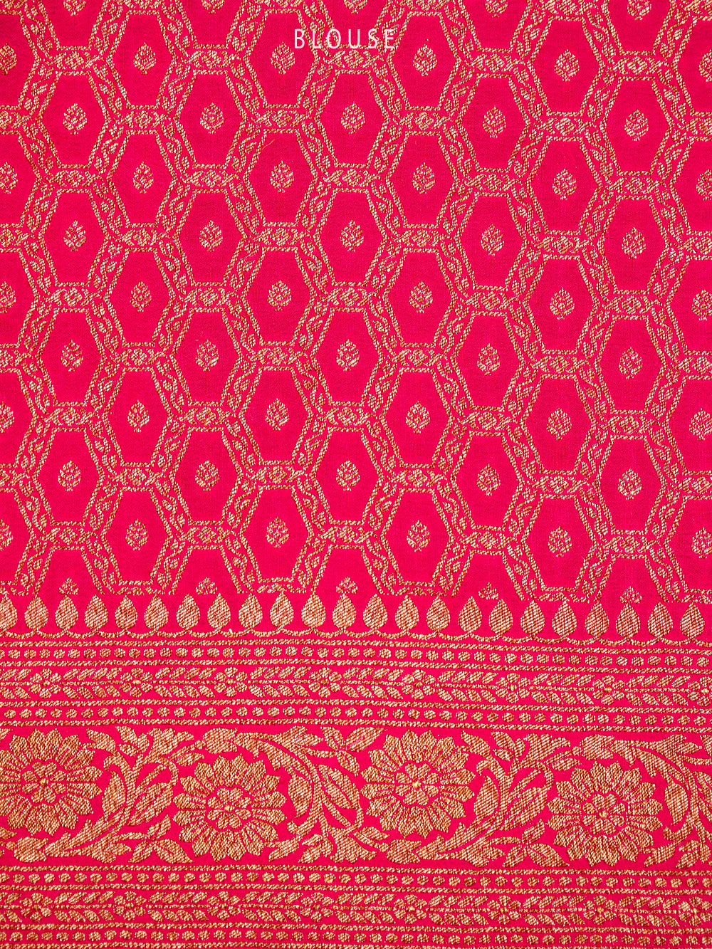 Magenta Booti Crepe Silk Handloom Banarasi Saree - Sacred Weaves