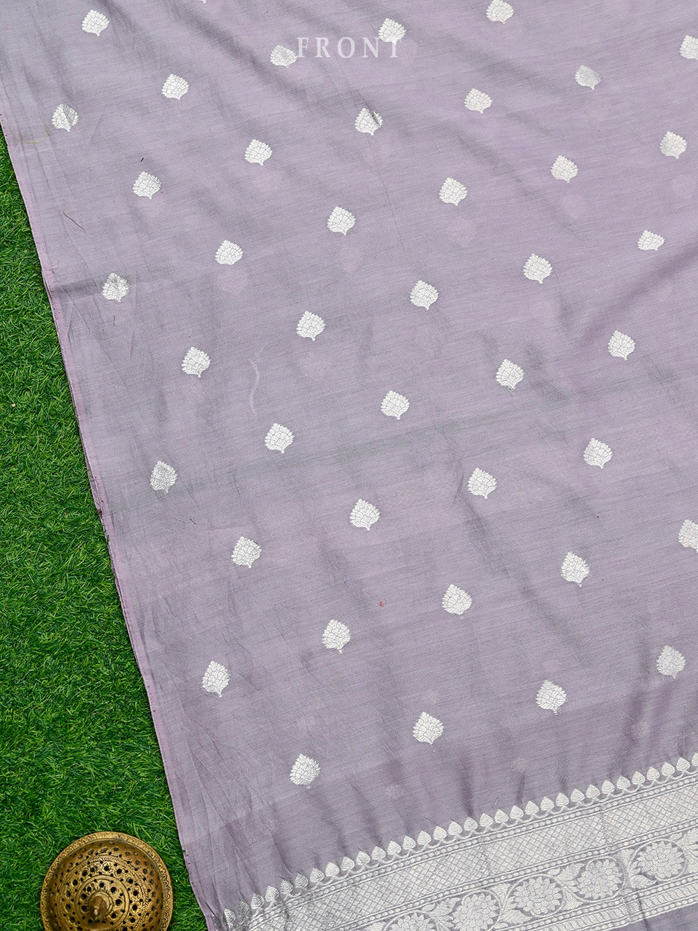 Pastel Purple Booti Cotton Silk Handloom Banarasi Suit