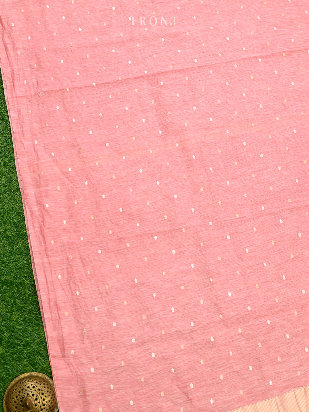 Pink Booti Linen Handloom Banarasi Suit