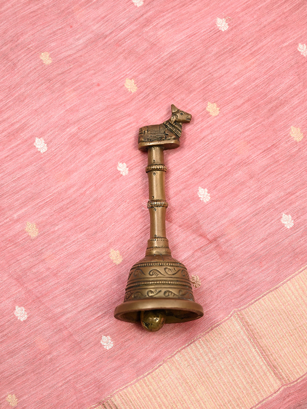 Pink Booti Linen Handloom Banarasi Suit