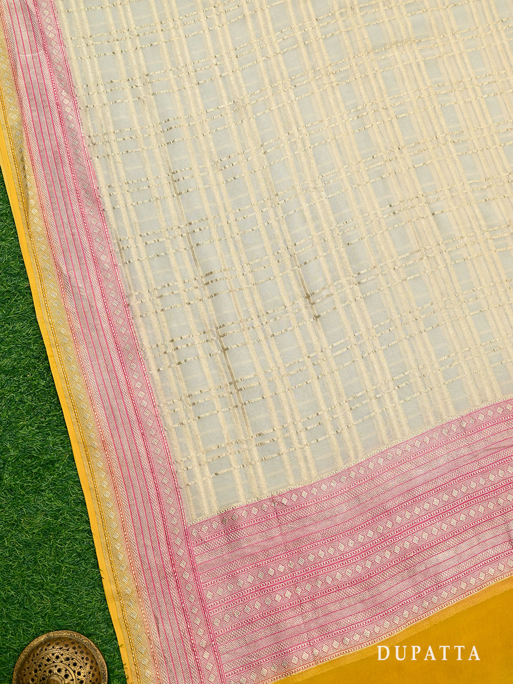 Off White Rangkat Khaddi Georgette Handloom Banarasi Suit