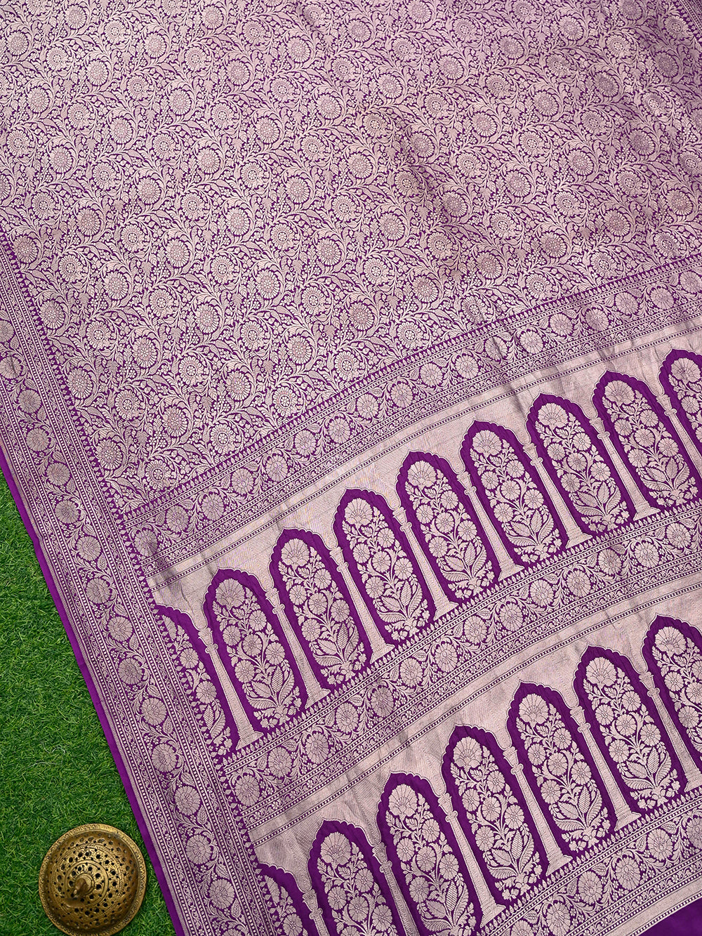 Purple Katan Silk Brocade Handloom Banarasi Saree