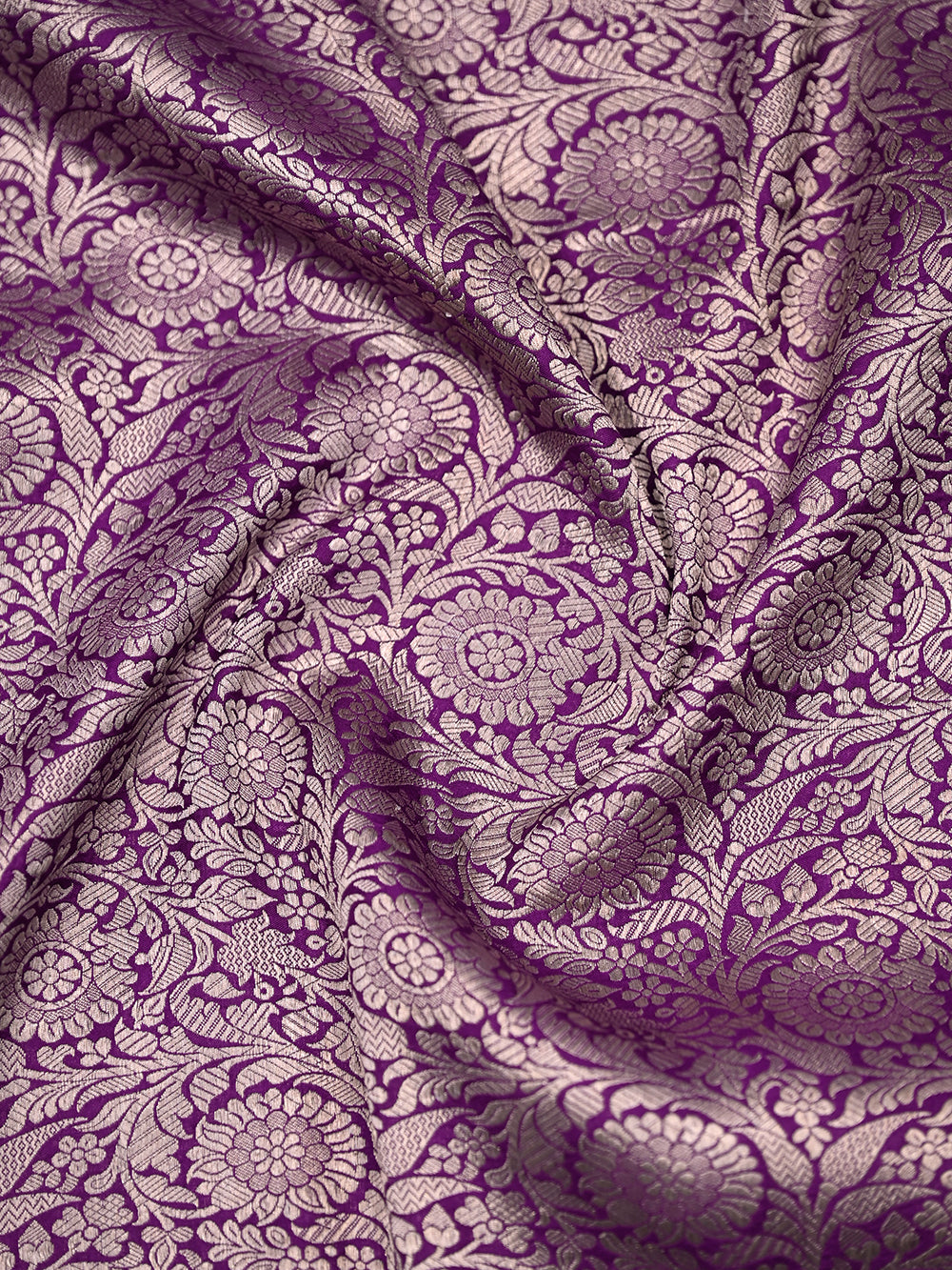 Purple Katan Silk Brocade Handloom Banarasi Saree