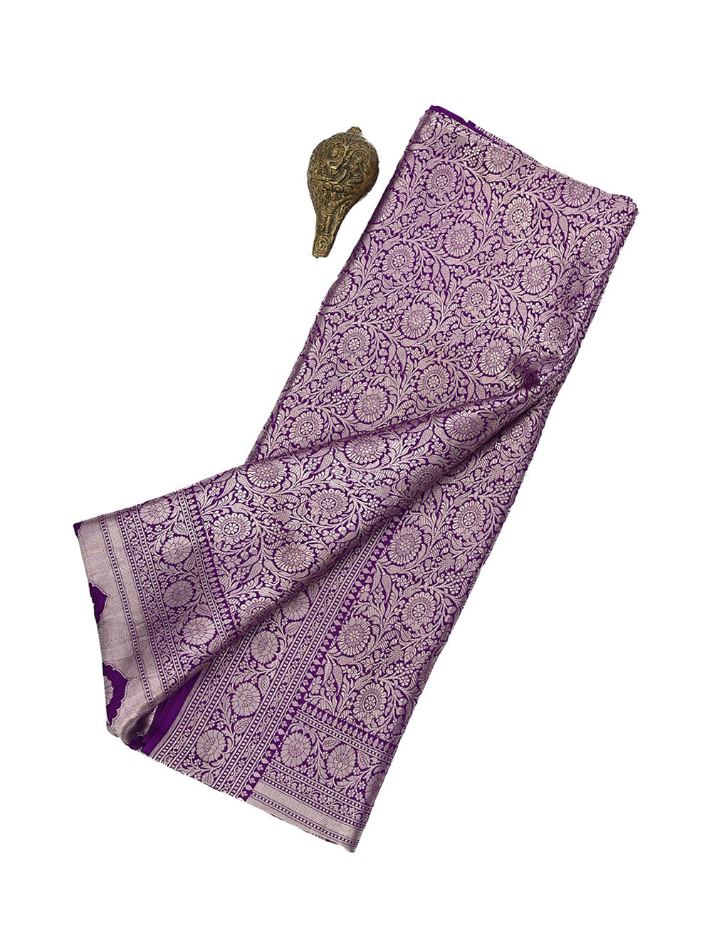 Purple Katan Silk Brocade Handloom Banarasi Saree