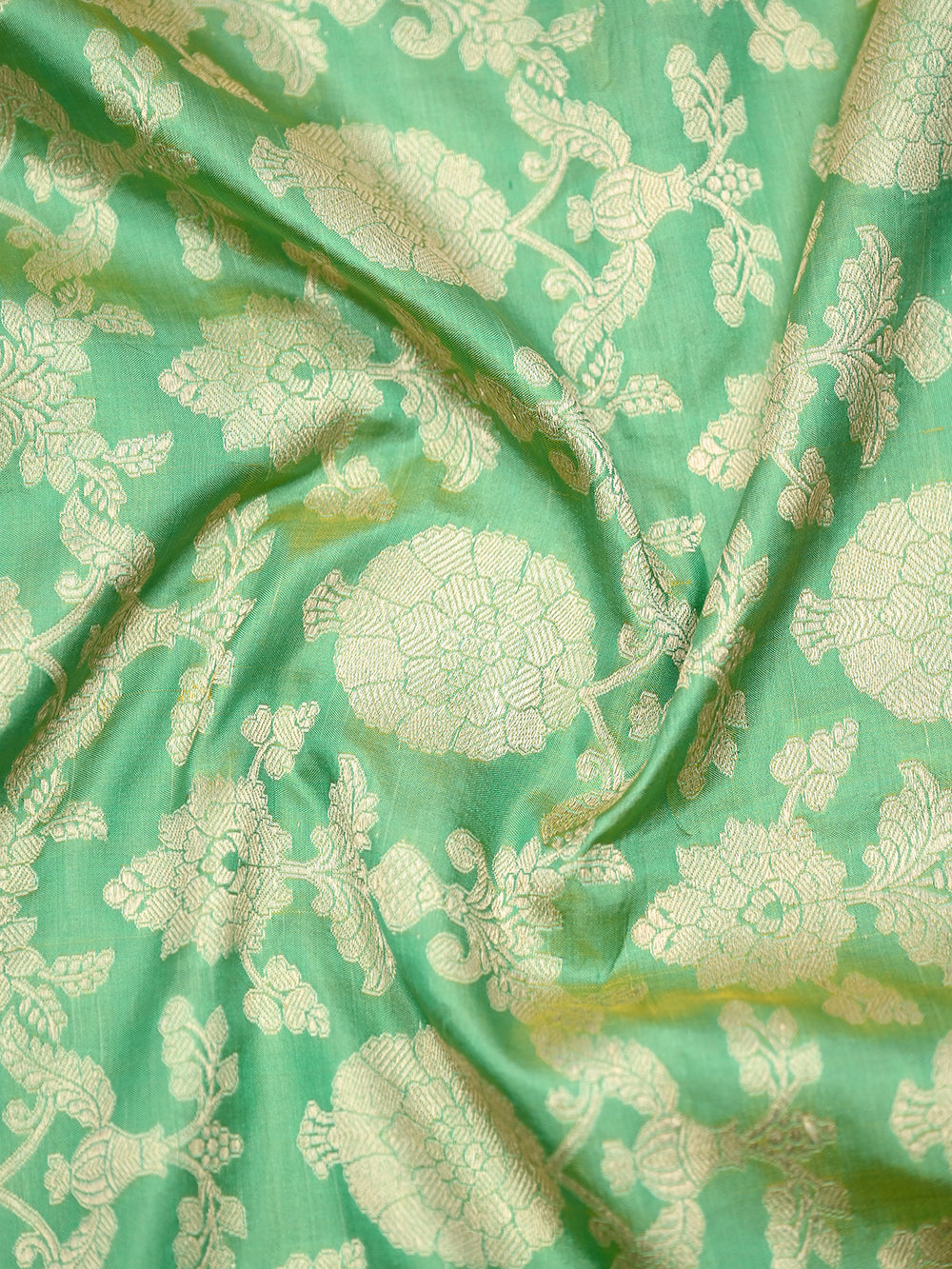 Pista Green Meenakari Katan Silk Handloom Banarasi Suit