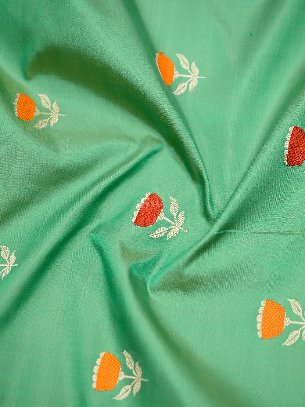 Pista Green Meenakari Katan Silk Handloom Banarasi Suit