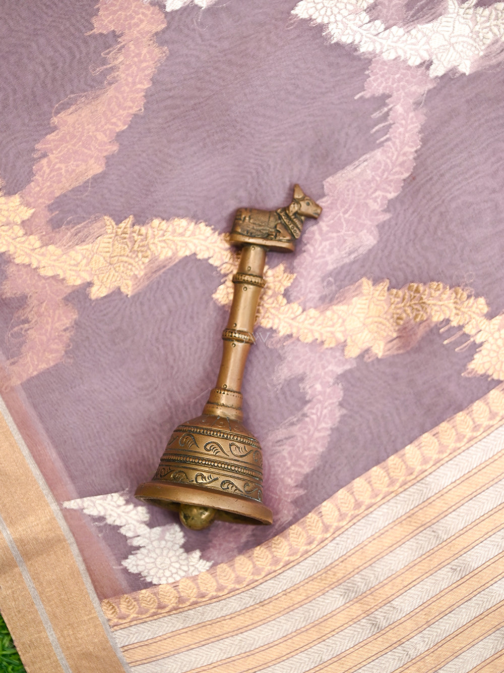 Mauve Katan Silk Handloom Banarasi Suit - Sacred Weaves