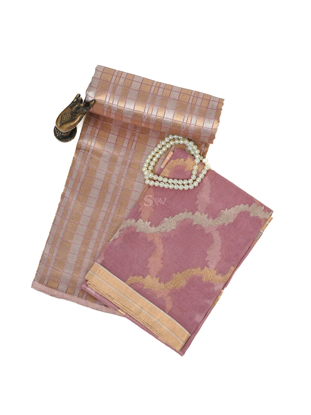 Mauve Katan Silk Handloom Banarasi Suit