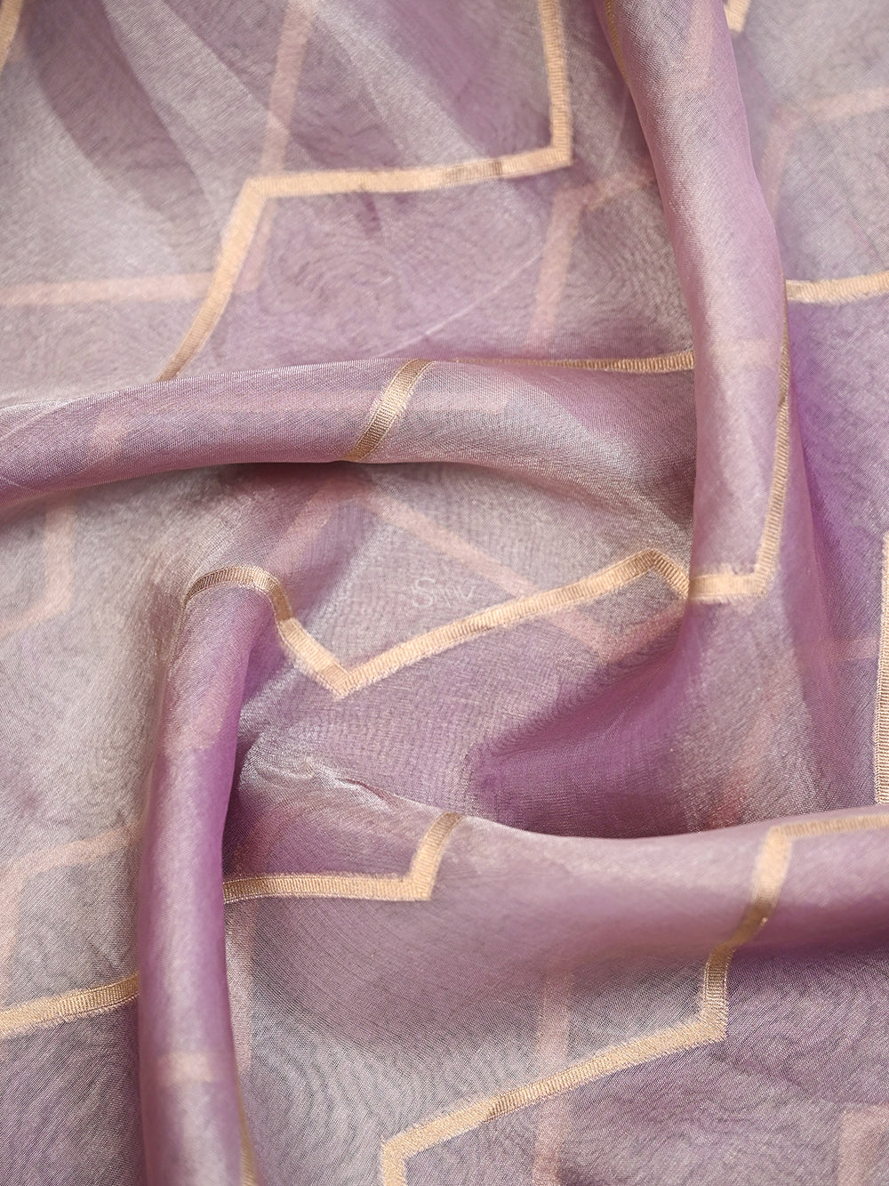 Pastel Purple Tissue Handloom Banarasi Suit - Sacred Weaves