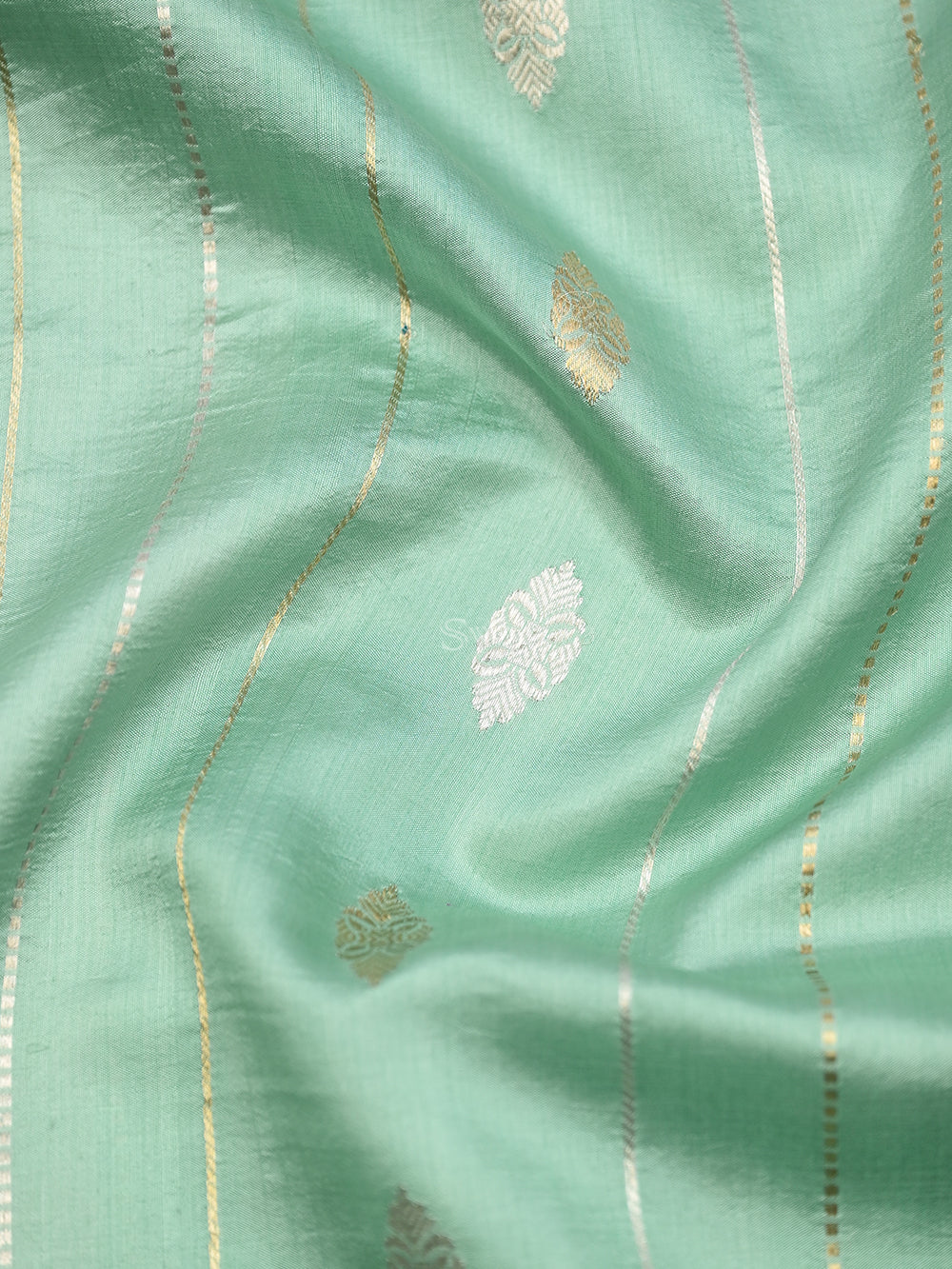 Pastel Green Silk Handloom Banarasi Suit - Sacred Weaves