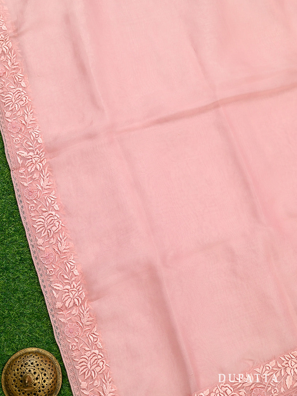 Pink Embroidery Organza Handloom Banarasi Suit