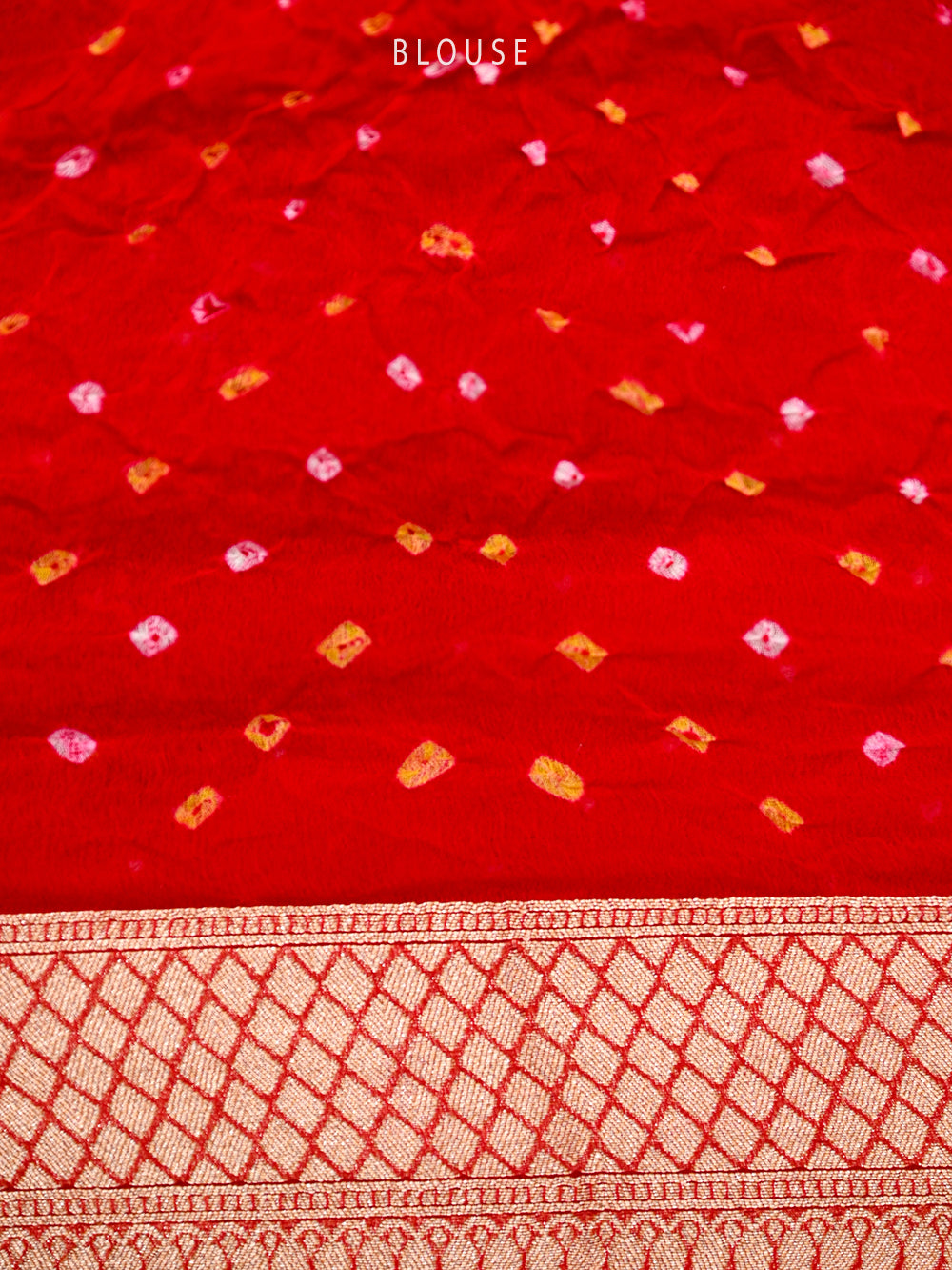 Maroon Pink Bandhani Khaddi Georgette Handloom Banarasi Saree - Sacred Weaves