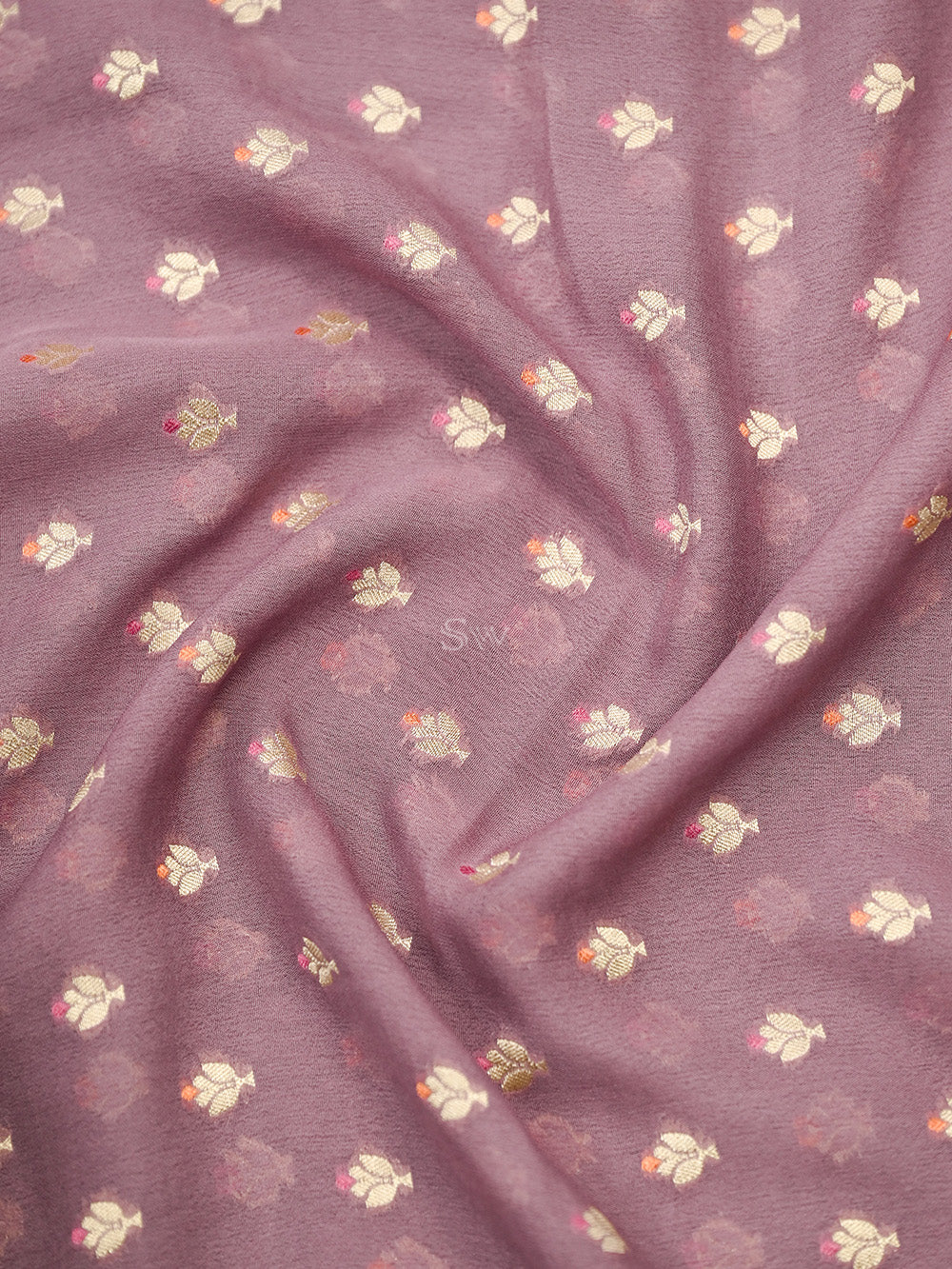 Pastel Mauve Meenakari Khaddi Georgette Handloom Banarasi Suit