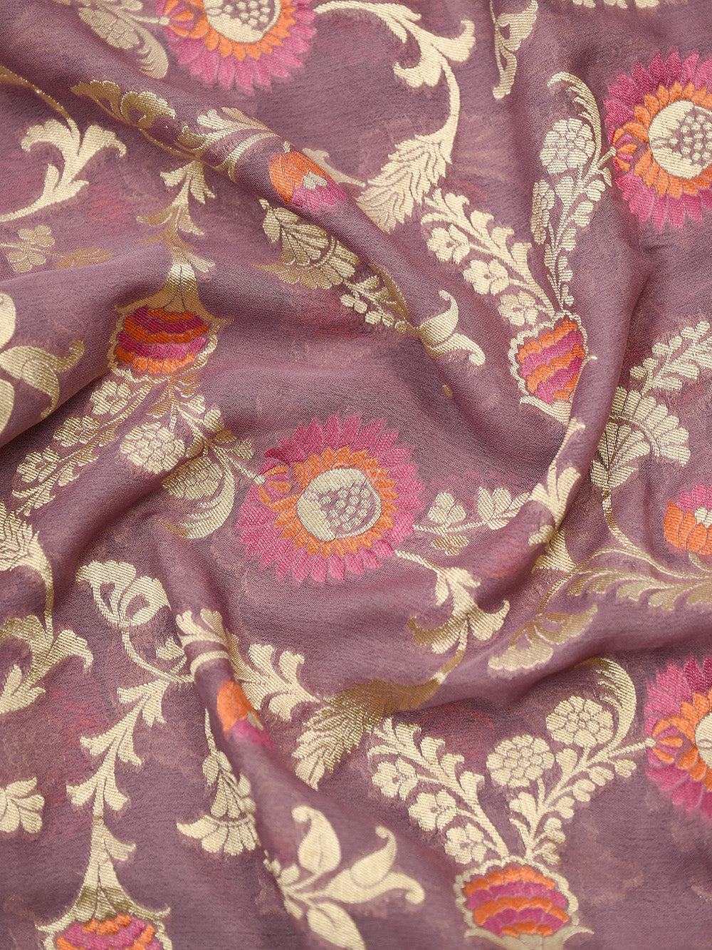 Pastel Mauve Meenakari Khaddi Georgette Handloom Banarasi Suit