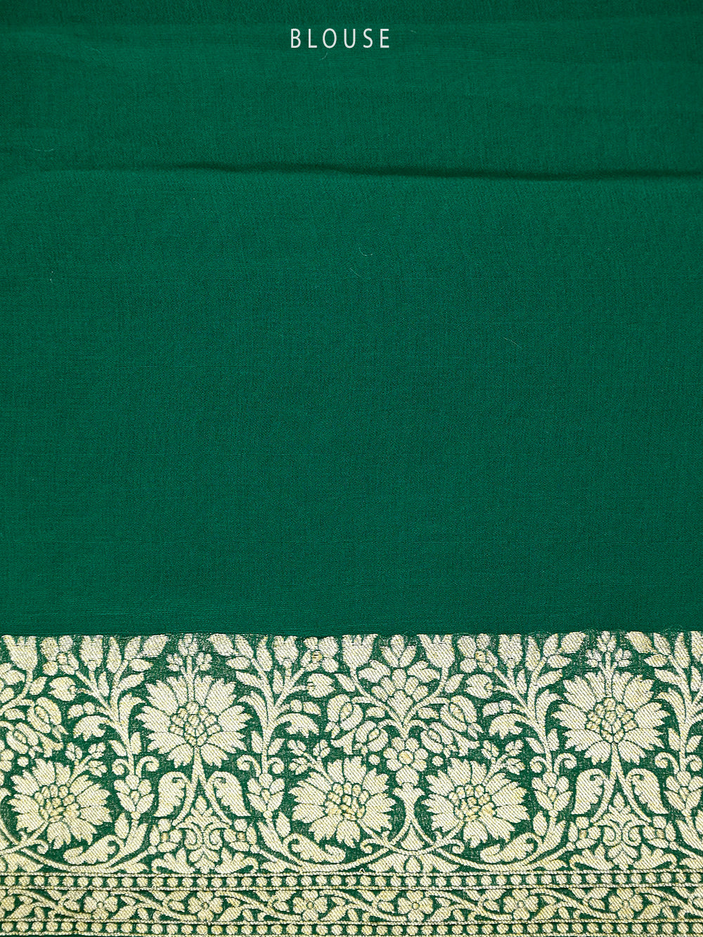 Bottle Green Jaal Khaddi Georgette Handloom Banarasi Saree - Sacred Weaves