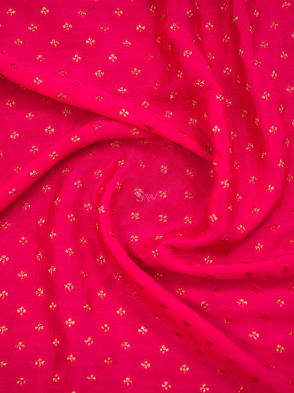 Magenta Booti Crepe Silk Handloom Banarasi Saree - Sacred Weaves