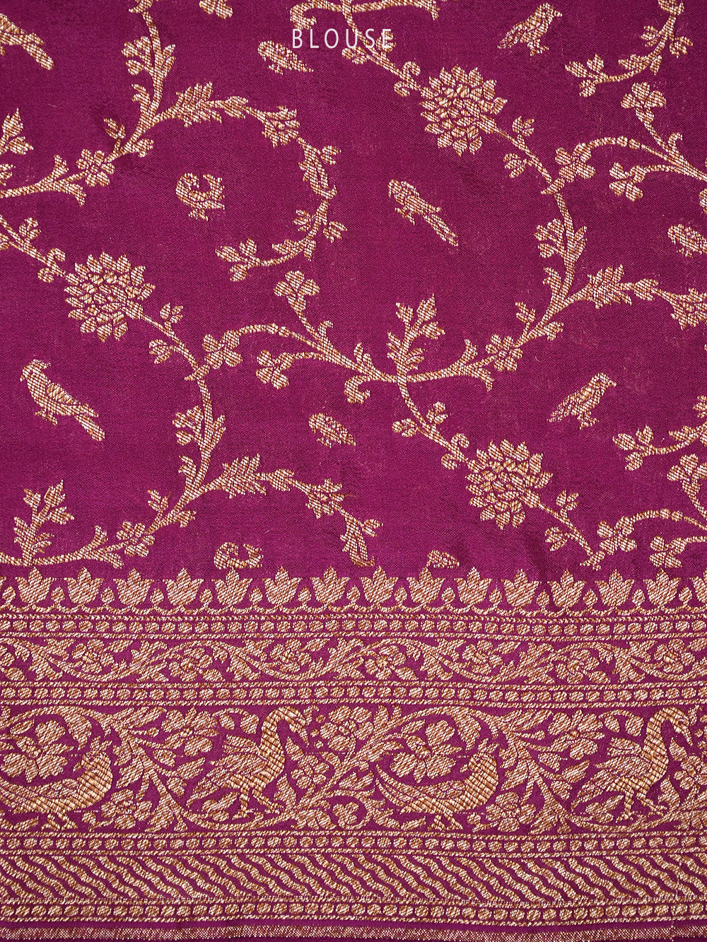 Dark Purple Booti Crepe Silk Handloom Banarasi Saree - Sacred Weaves