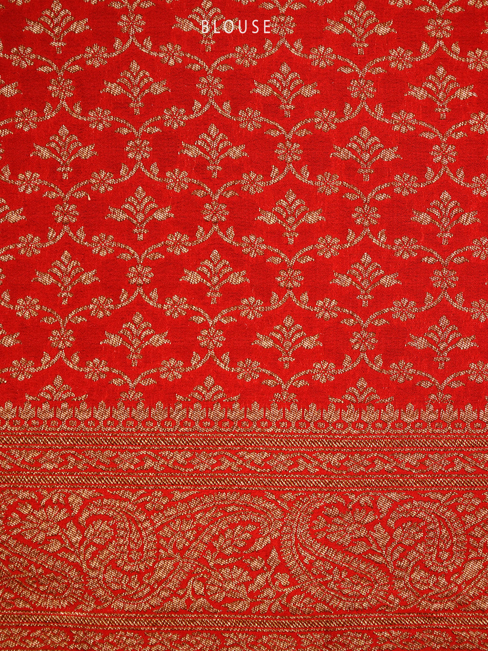 Red Booti Crepe Silk Handloom Banarasi Saree - Sacred Weaves