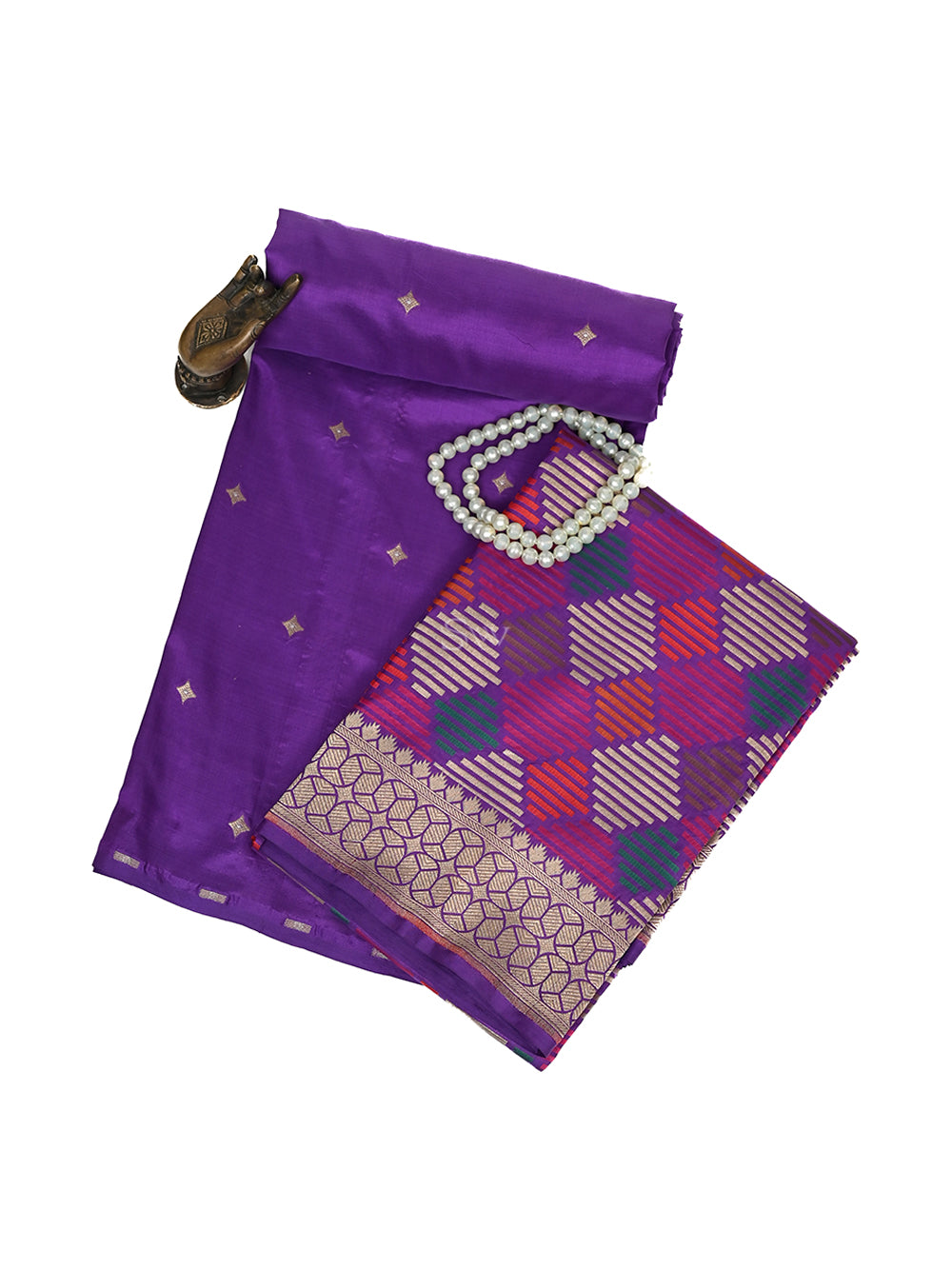 Purple Katan Silk Handloom Banarasi Suit