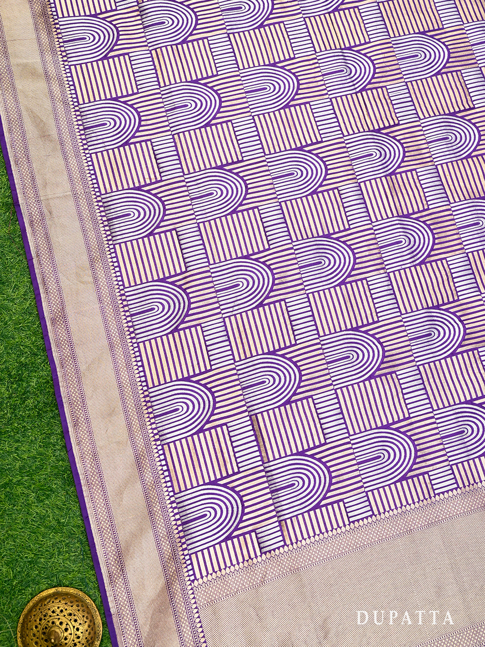 Purple Katan Silk Handloom Banarasi Suit - Sacred Weaves