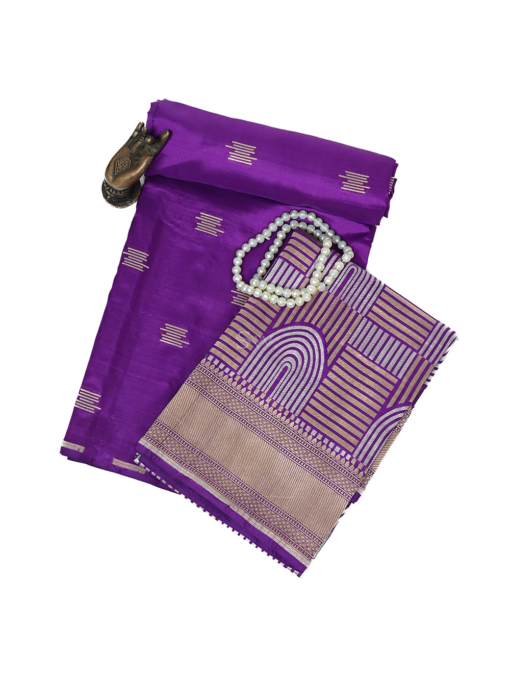 Purple Katan Silk Handloom Banarasi Suit