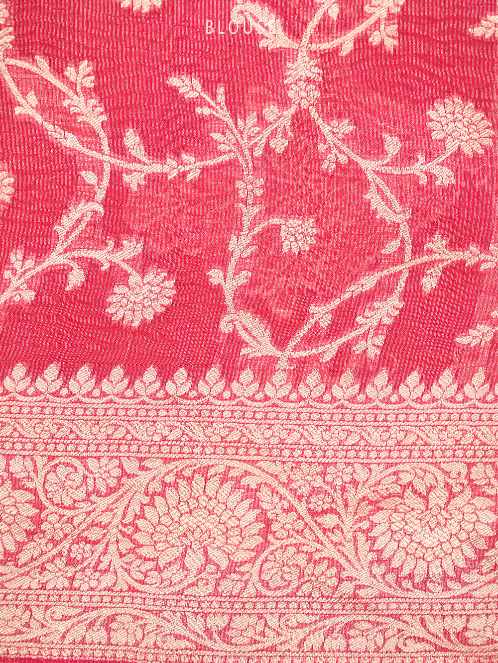 Magenta Crush Pure Tissue Silk Handloom Banarasi Saree