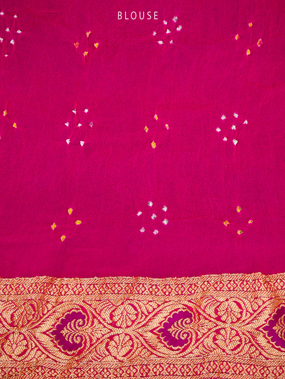 Magenta Bandhani Khaddi Georgette Handloom Banarasi Saree - Sacred Weaves