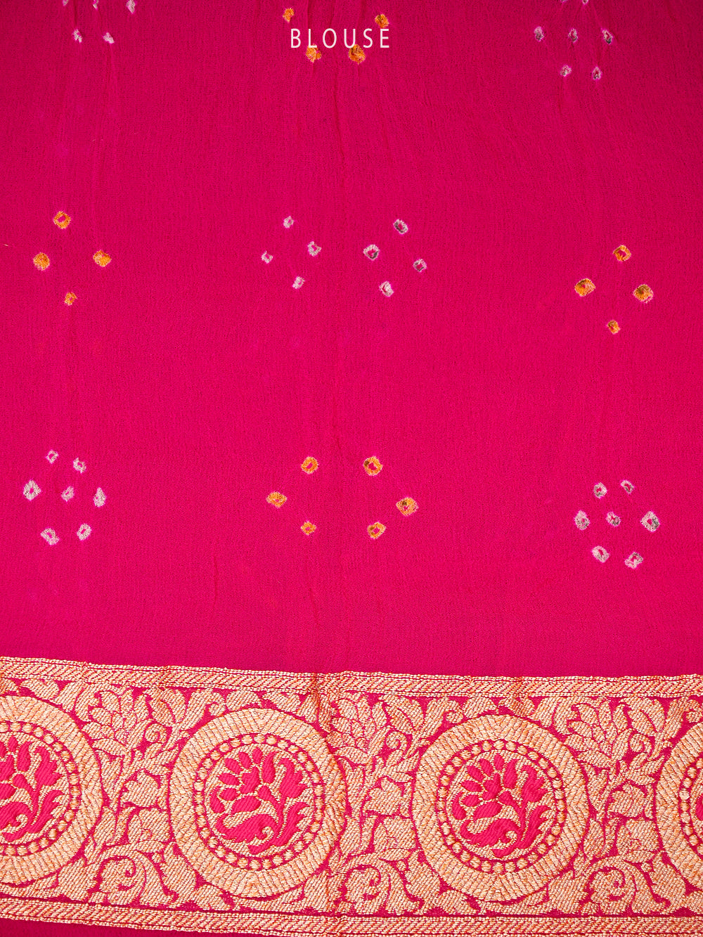 Magenta Bandhani Khaddi Georgette Handloom Banarasi Saree