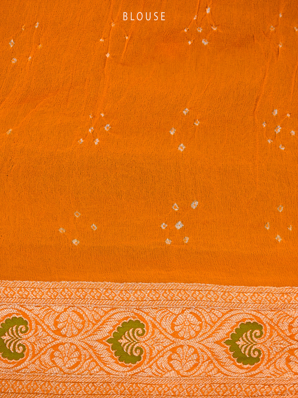 Mustard Bandhani Khaddi Georgette Handloom Banarasi Saree