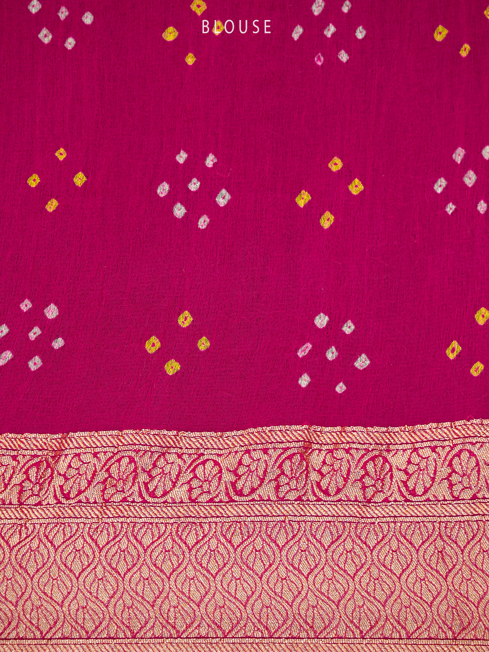 Magenta Bandhani Khaddi Georgette Handloom Banarasi Saree