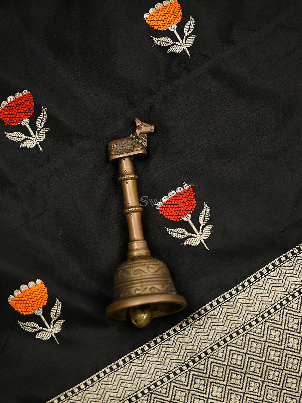 Black Meenakari Katan Silk Handloom Banarasi Suit