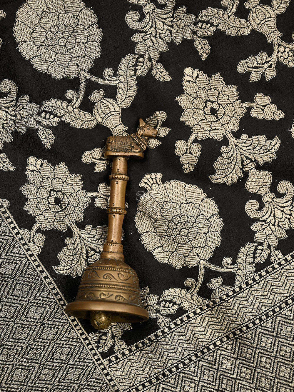 Black Meenakari Katan Silk Handloom Banarasi Suit