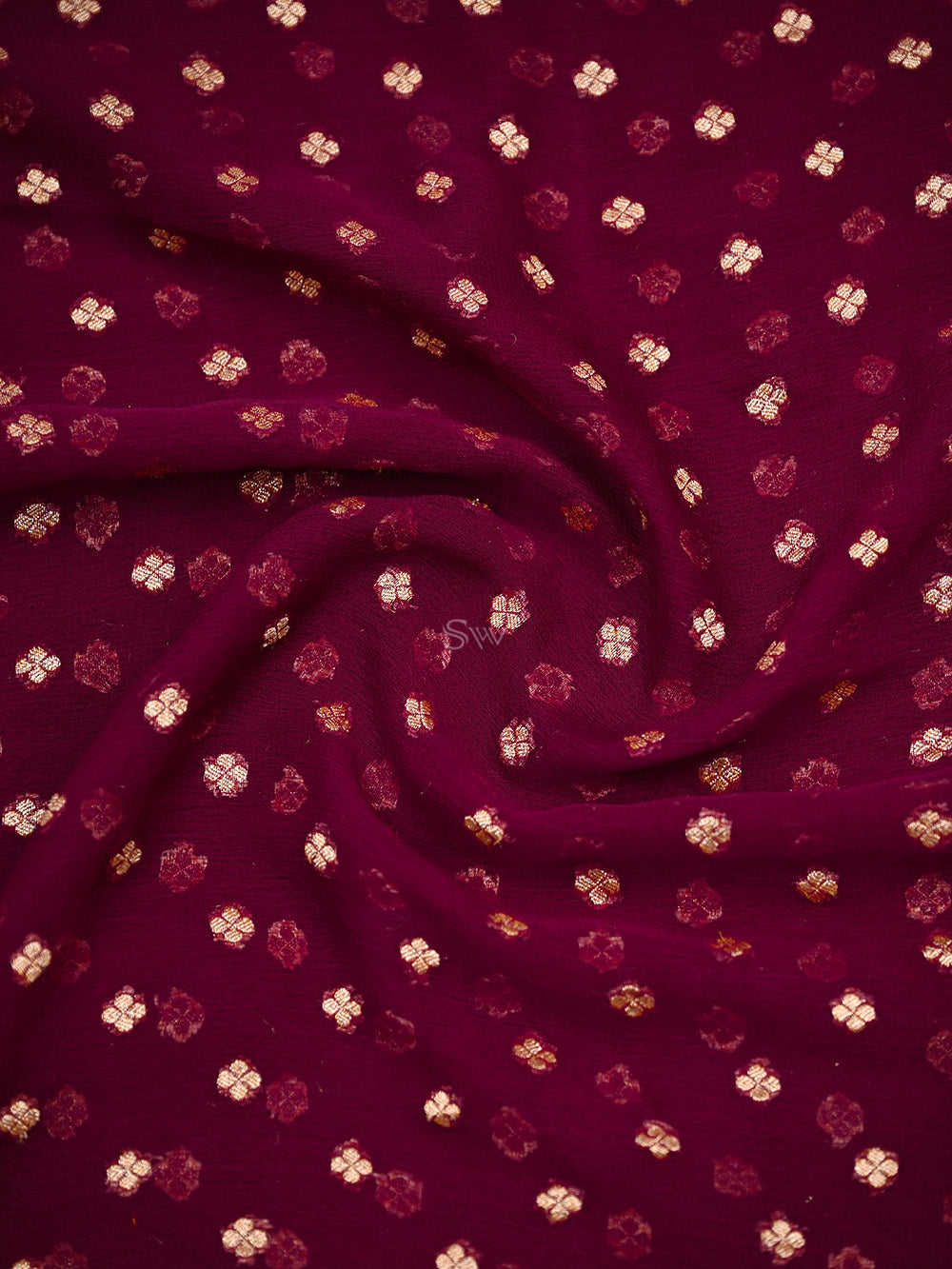 Wine Booti Khaddi Georgette Handloom Banarasi Saree